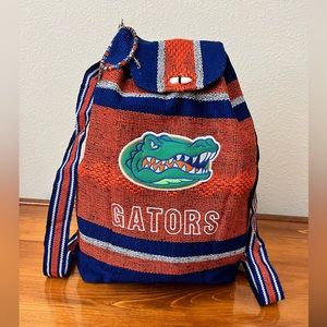 Florida Gators Woven Knit Embroided Backpack with Gator Bracelet